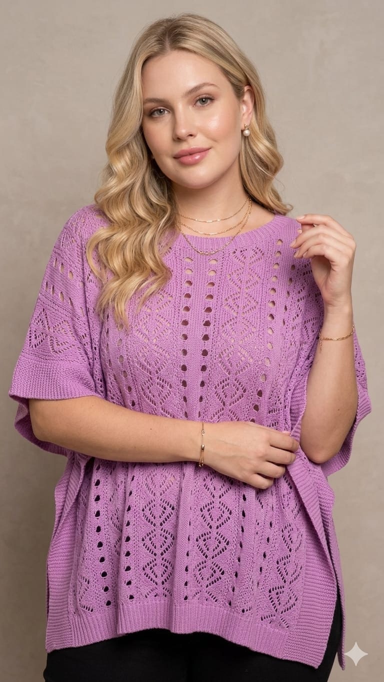 Blusa rendada- lavanda