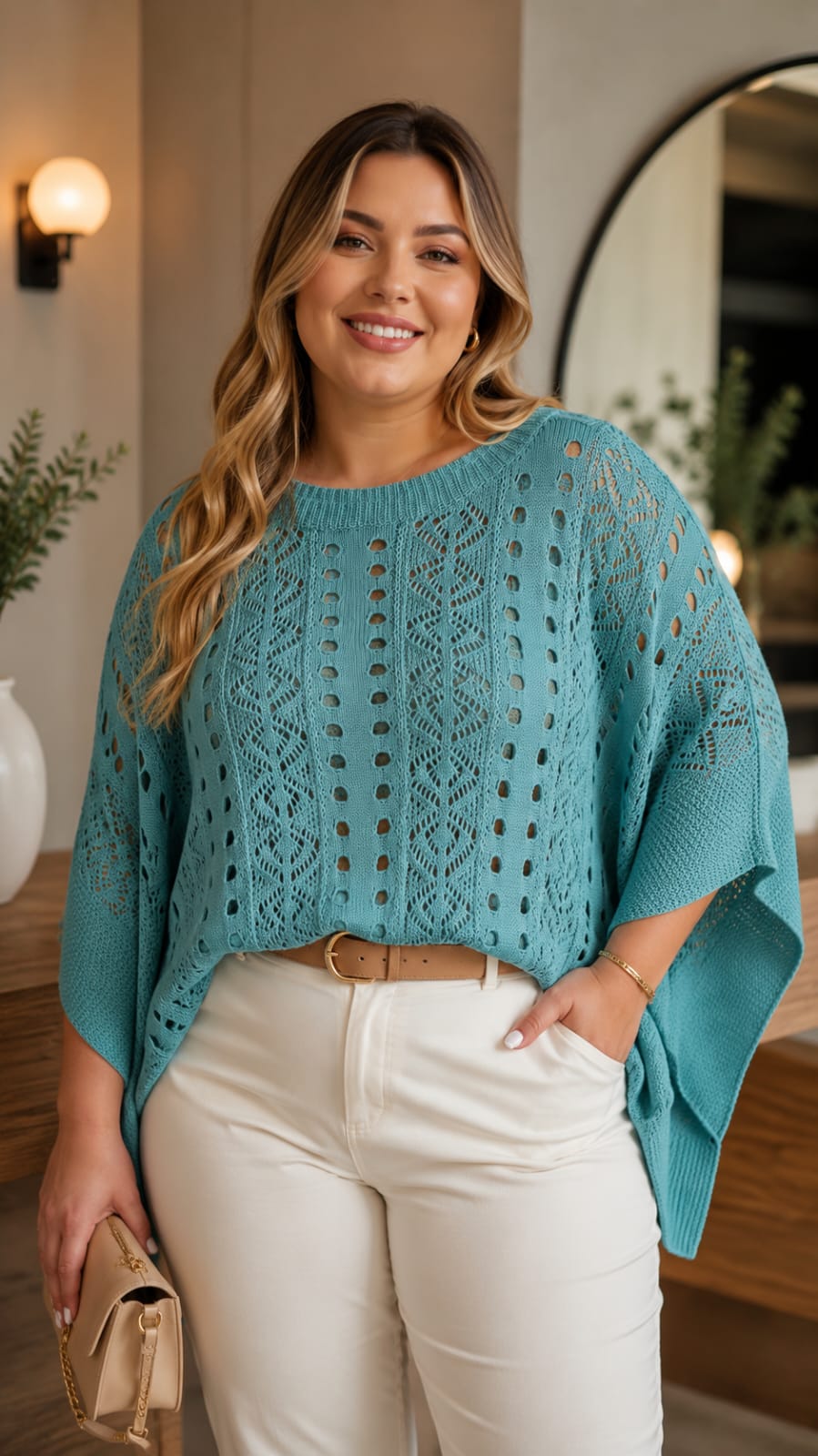 Blusa rendada- menta