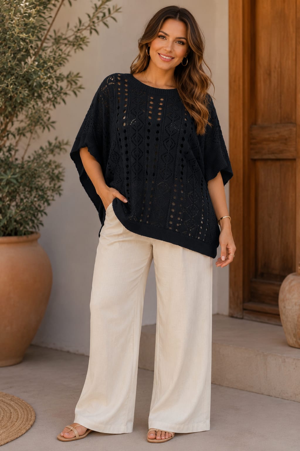 Blusa rendada- preta