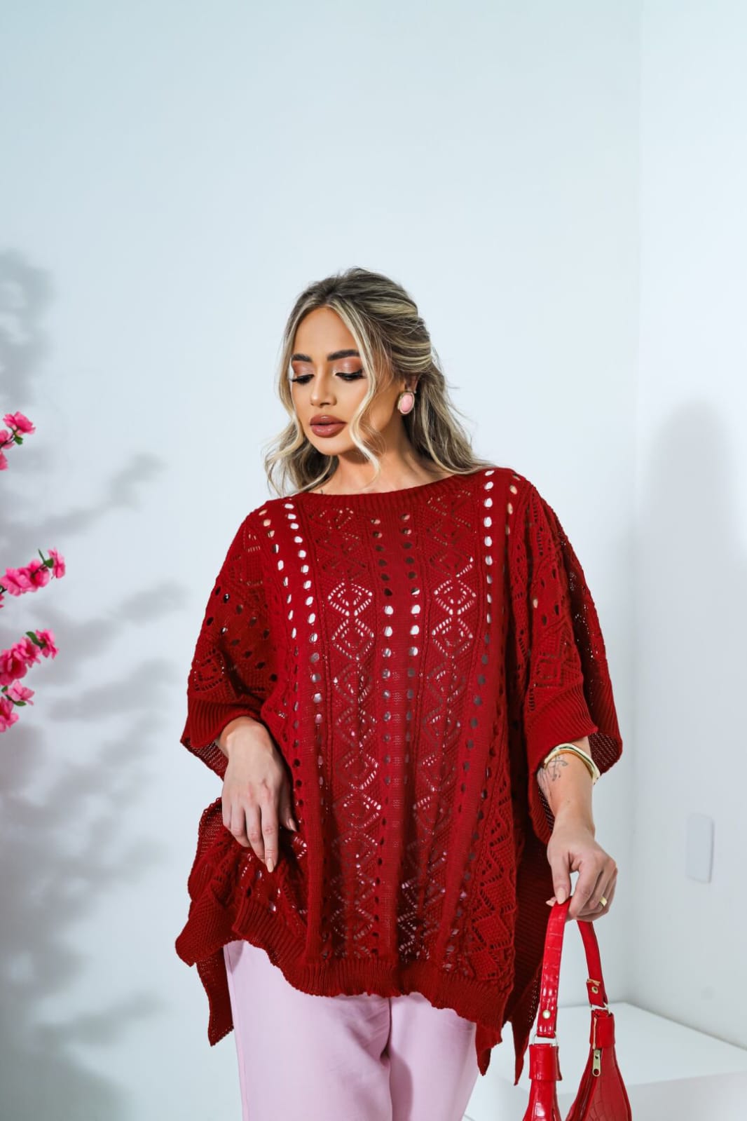 Blusa Rendada- vermelha 