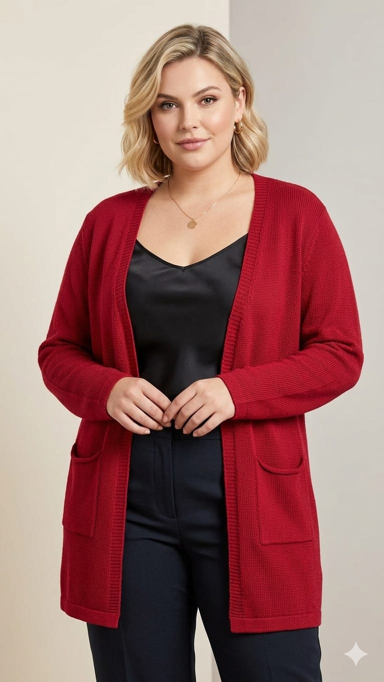 Casaco bolso -vermelho