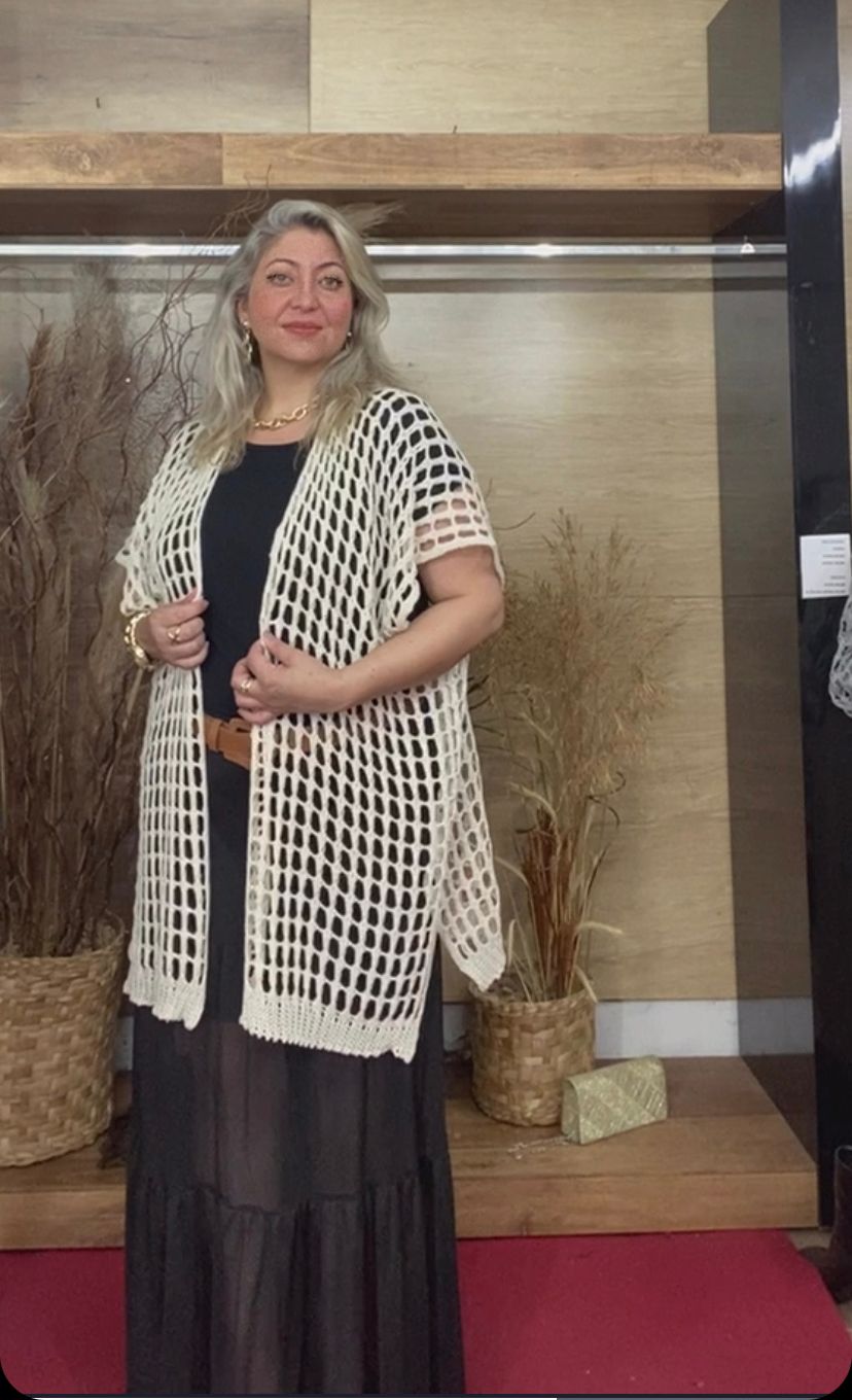 kimono chave - off white fio dourado