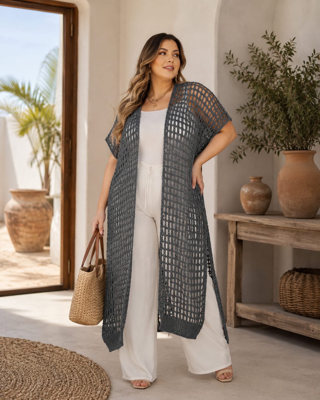 Max kimono - cinza chumbo 