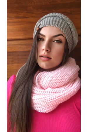 CONJUNTO DE GORRO E GOLA UNISSEX DOÇURA