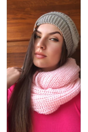 CONJUNTO DE GORRO E GOLA UNISSEX DOÇURA