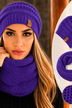 conjunto gorro e gola- purpura unisex