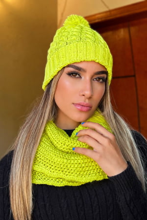 conjunto gorro e gola-lima