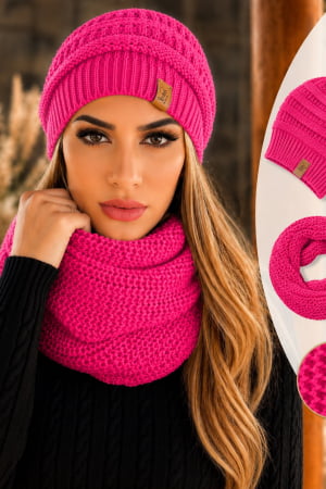 conjunto gorro e gola-chiclete