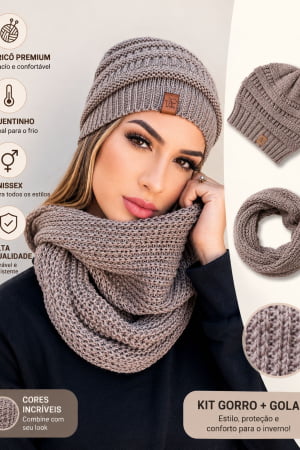 CONJUNTO GORRO E GOLA GRAMADO