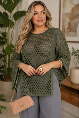 Blusa Casulo- verde exército 