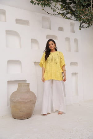 Blusa rendada- amarela