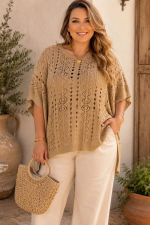 Blusa Rendada- caramelo 