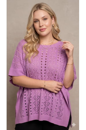 Blusa rendada- lavanda
