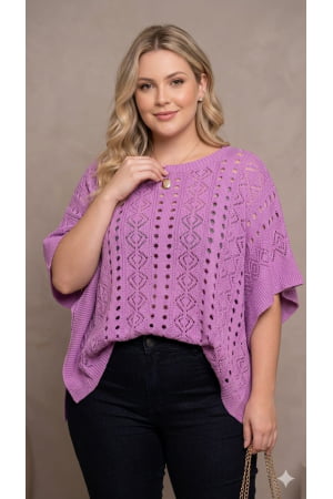 Blusa rendada- lavanda