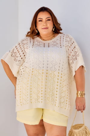 Blusa rendada- marfim