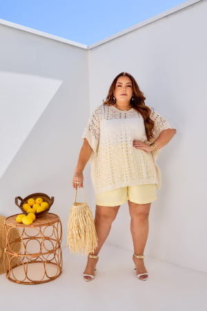 Blusa rendada- marfim