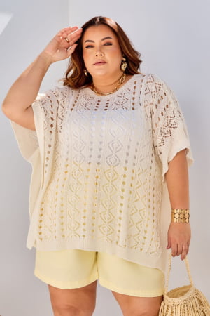 Blusa rendada- marfim