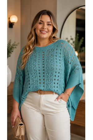 Blusa rendada- menta