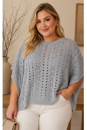 Blusa rendada- prata