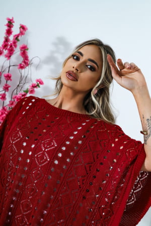 Blusa Rendada- vermelha 