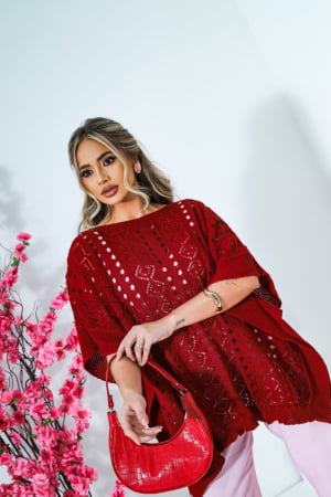 Blusa Rendada- vermelha 