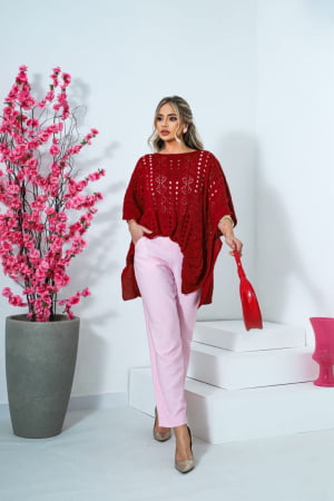 Blusa Rendada- vermelha 