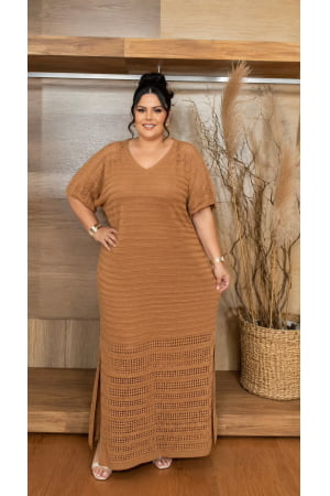 Vestido amplo- caramelo 